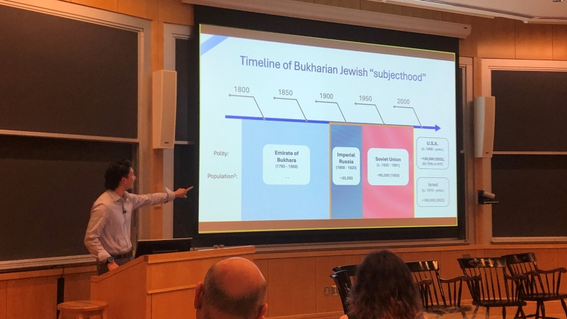 Eric Bae giving senior thesis presentation